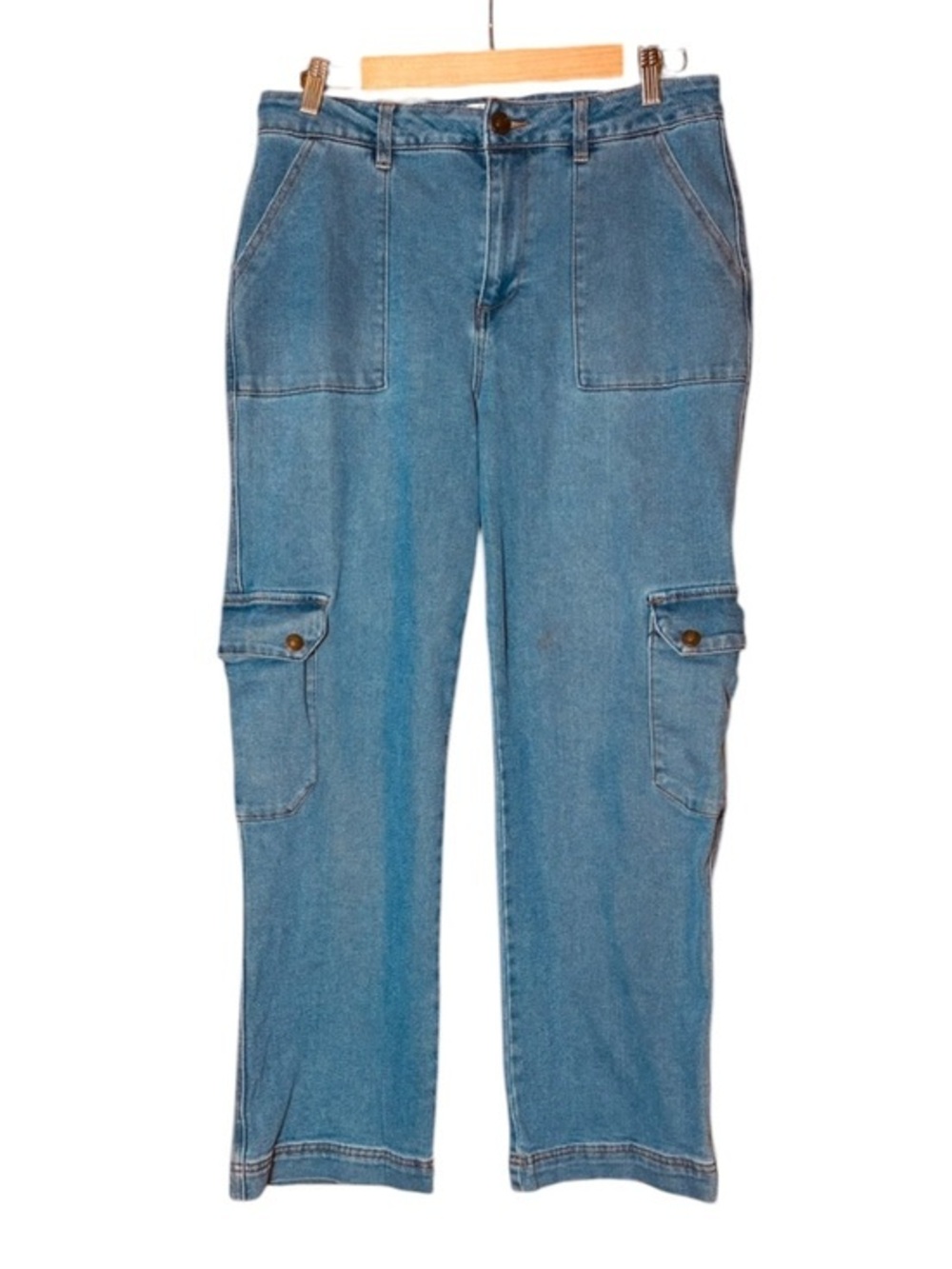 BBJ Los Angeles Cargo Blue Stretch Denim Blend Jeans Size 11/30
